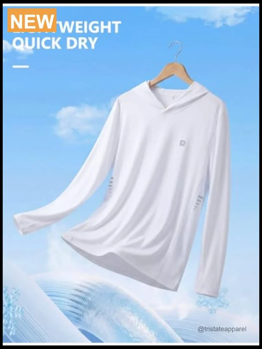 UPF 50+ Sun Hoodie Long Sleeve Rash Guard Fishing Shirt Quick Dry